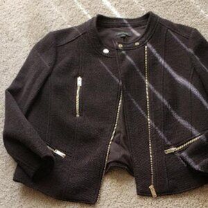 Ann Taylor Black Jacket with Gold Zipper